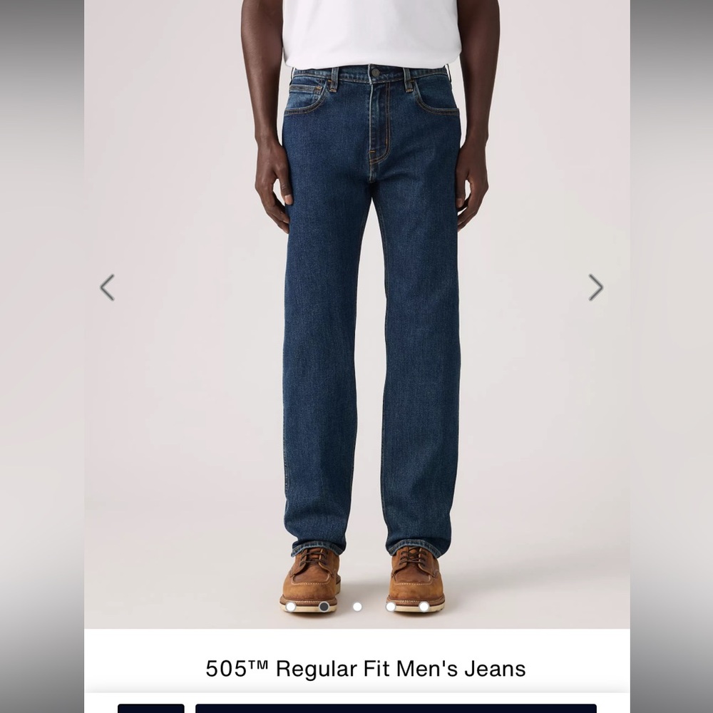 Levi's Men's 505 Straight Fit Dark Blue Jeans